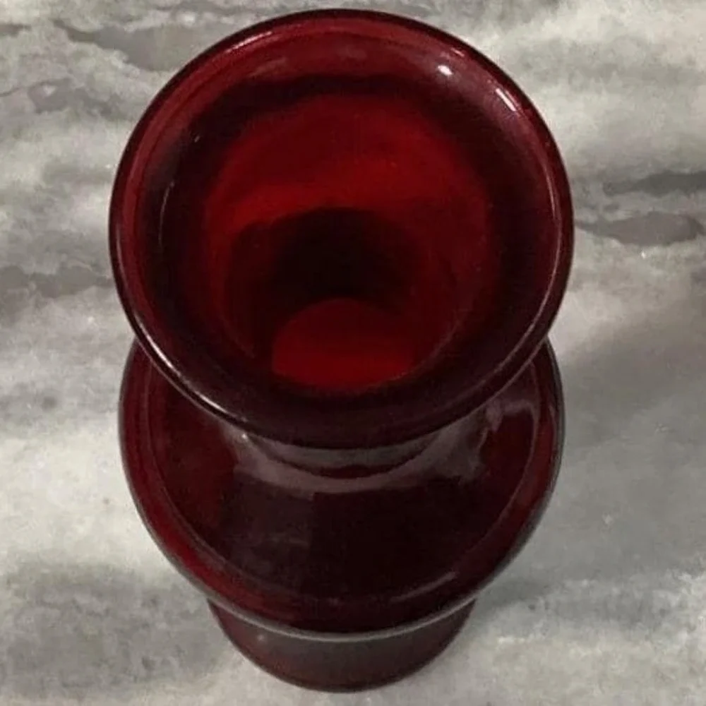 Wheaton‎ Glass Ruby Red Flower Vase, 11
